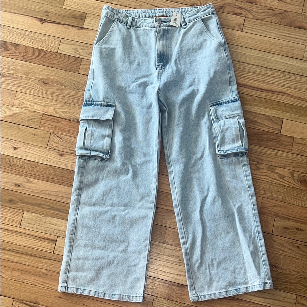 Beige Botany Denim Cargo Pants Size Medium NWT